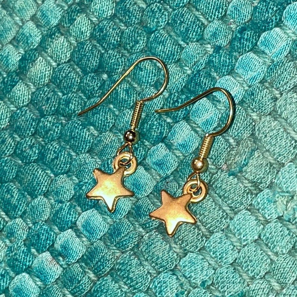 Golden Star earrings handmade